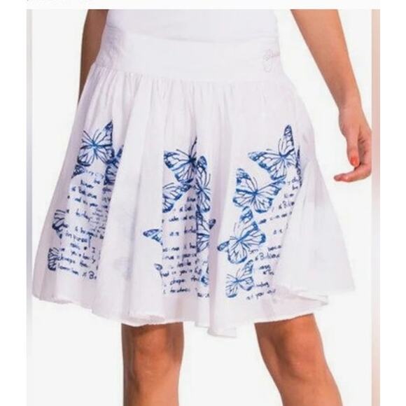 Desigual Style 52F27D9 Embroidered Butterfly Skirt Size 38 - Picture 2 of 9
